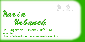 maria urbanek business card